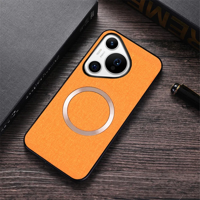 Pour Huawei Pura 70 Étui Compatible avec MagSafe TPU+Cloth Protective Cover - Orange