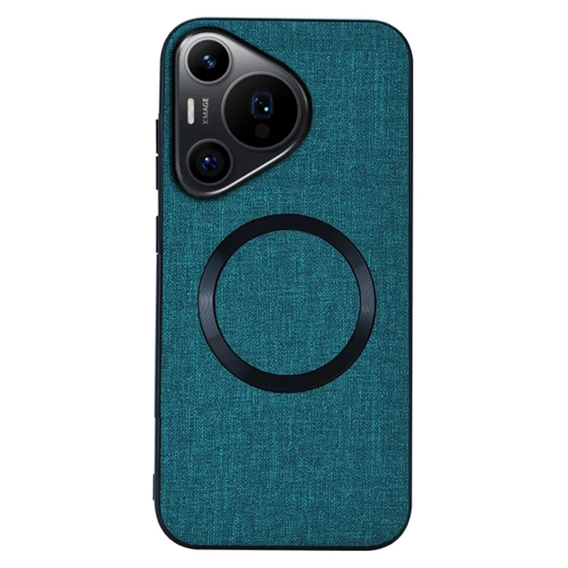 For Huawei Pura 70 Case Magnetic Case TPU+Cloth Protective Cover - Dark Green