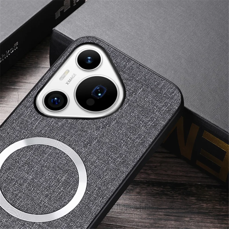 For Huawei Pura 70 Case Magnetic Case TPU+Cloth Protective Cover - Dark Green