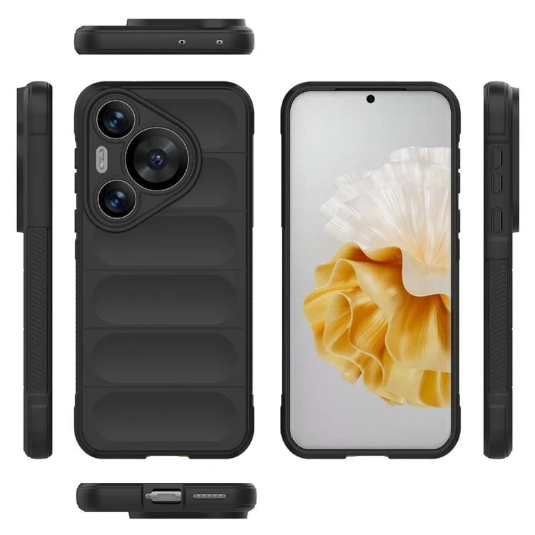 Для Huawei Pura 70 Pro / Pura 70 Pro+ Чехол из TPU с нескользящей задней панелью - черный