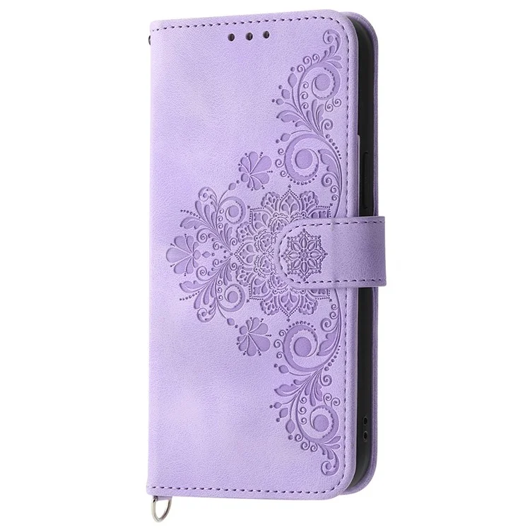 Per OnePlus Nord CE4 5G Custodia in Pelle Wallet Cover Telefonica con Cinturino per Polso e Tracolla - Viola Chiaro