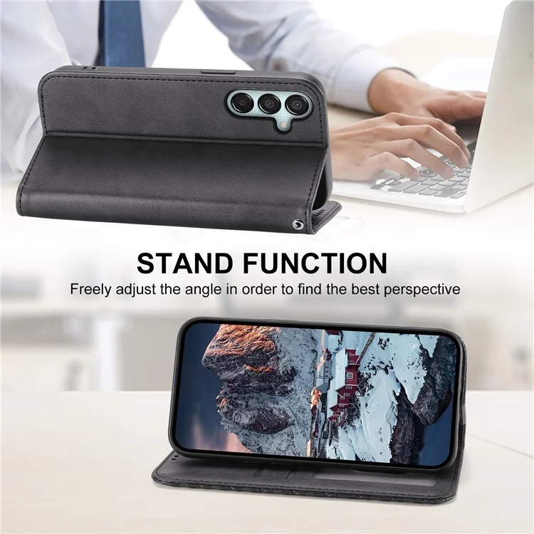 Pour Samsung Galaxy M15 5G / F15 5G Étui de téléphone en gros en cuir PU à motif en losange imprimé - Noir