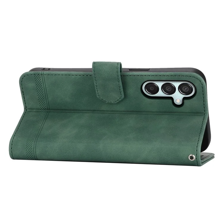 DIERFENG DF-03 Flip Stand Cover for Samsung Galaxy M15 5G / F15 5G Cases Imprinted Card Holder Shell - Green