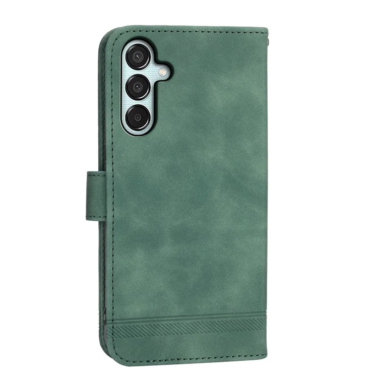 DIERFENG DF-03 Flip Stand Cover for Samsung Galaxy M15 5G / F15 5G Cases Imprinted Card Holder Shell - Green