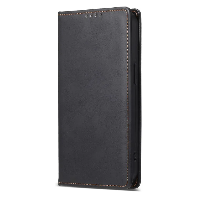 DF-05 Para Samsung Galaxy M15 5G / F15 5G Capa de Couro PU Magnética Oculta Folio Phone Cover - Preto