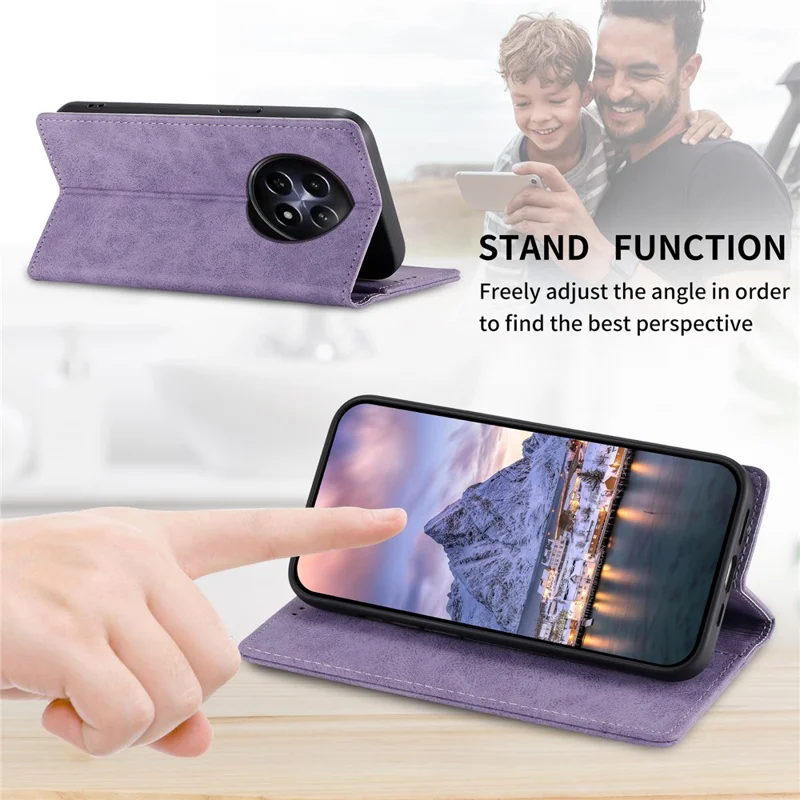 DF-05 Per Realme 12 5G / 12x 5G Business Case Custodia in pelle PU con blocco RFID - Viola