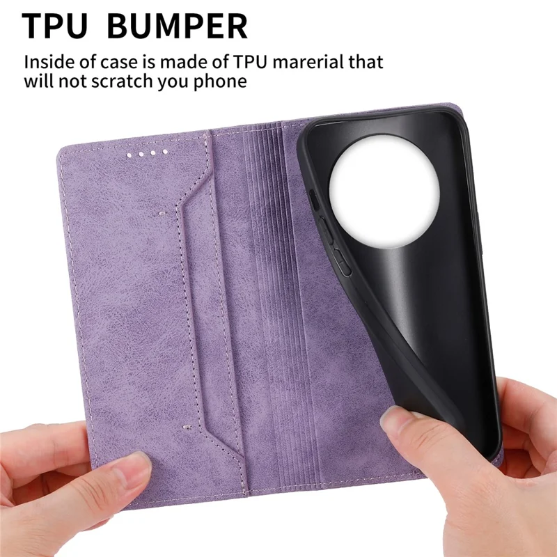 DF-05 Per Realme 12 5G / 12x 5G Business Case Custodia in pelle PU con blocco RFID - Viola