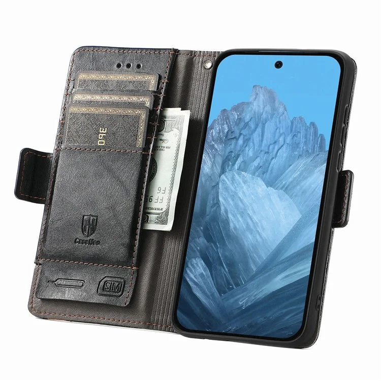CASENEO 002 Series для Google Pixel 9 / Pixel 9 Pro Чехол-книжка из кожи для мобильного телефона Аксессуары оптом - Черный 