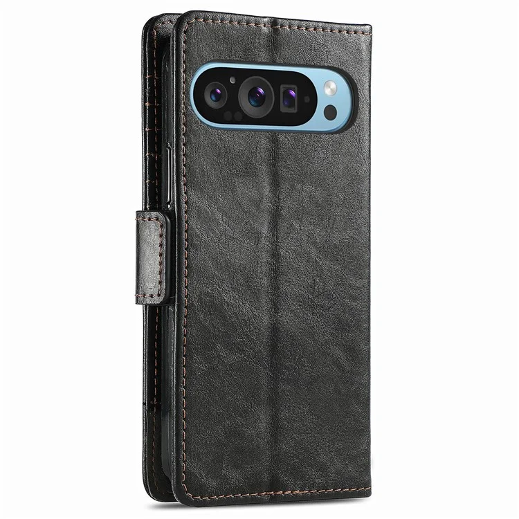CASENEO 002 Series для Google Pixel 9 / Pixel 9 Pro Чехол-книжка из кожи для мобильного телефона Аксессуары оптом - Черный 