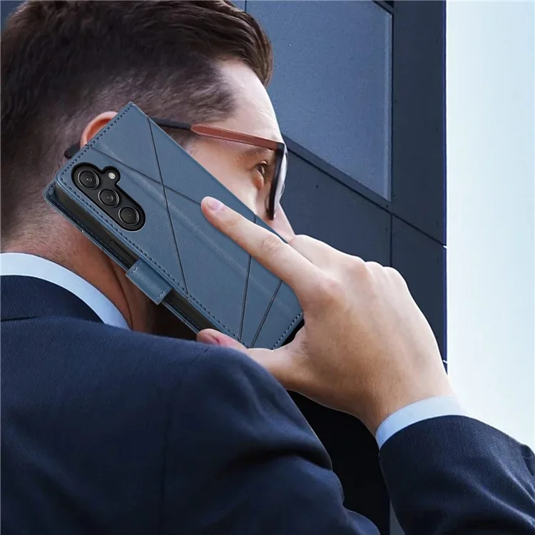 DF-06 Чехол для Samsung Galaxy M55 5G / C55 5G / F55 5G с тиснёным узором, защитный кожаный чехол для мобильного телефона, оптовая продажа - синий