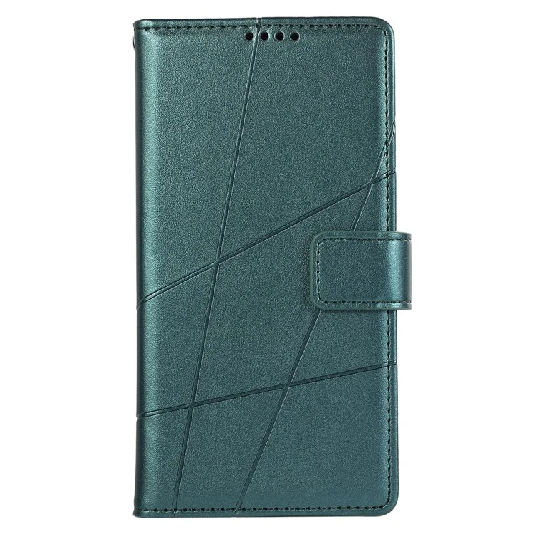 DF-06 Für Samsung Galaxy M15 5G / F15 5G Case Line Imprinted Leather Flip Cover Mobile Zubehör Großhandel - Grün