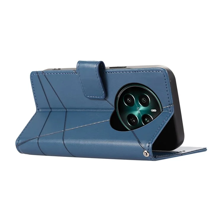 DF-06 für Realme 12 4G / 12+ 5G / Narzo 70 Pro 5G Hülle Linienprägung Brieftasche Cover Großhandel Handyzubehör - Blau