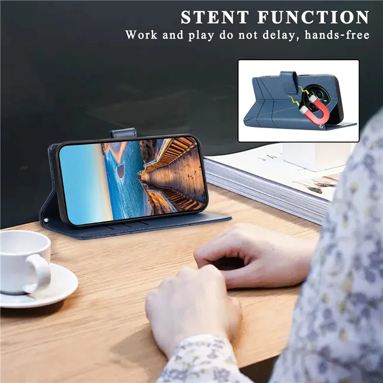 DF-06 für Realme 12 4G / 12+ 5G / Narzo 70 Pro 5G Hülle Linienprägung Brieftasche Cover Großhandel Handyzubehör - Blau