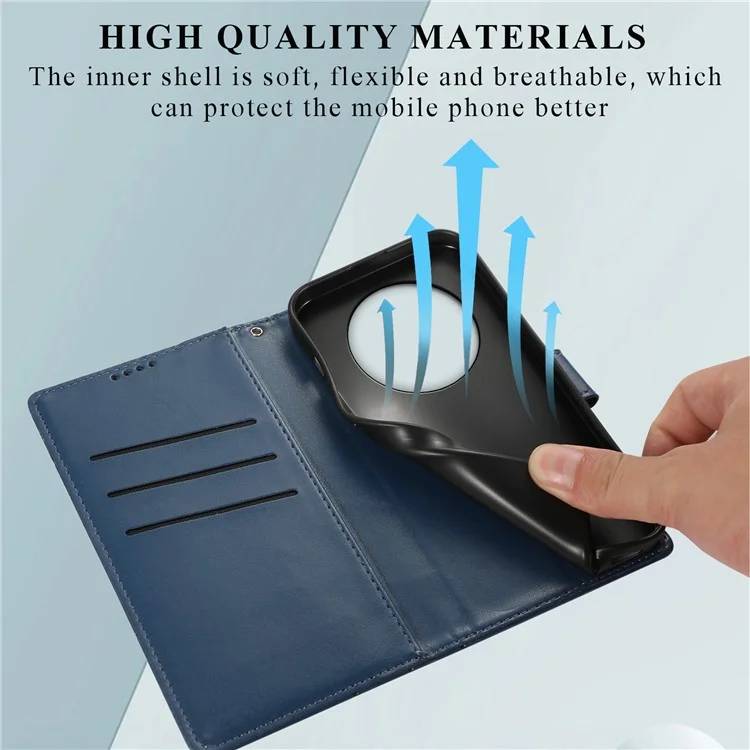 DF-06 für Realme 12 4G / 12+ 5G / Narzo 70 Pro 5G Hülle Linienprägung Brieftasche Cover Großhandel Handyzubehör - Blau