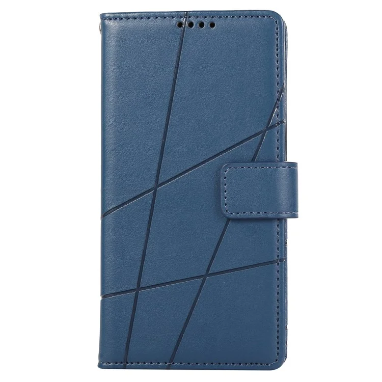 DF-06 für Realme 12 4G / 12+ 5G / Narzo 70 Pro 5G Hülle Linienprägung Brieftasche Cover Großhandel Handyzubehör - Blau