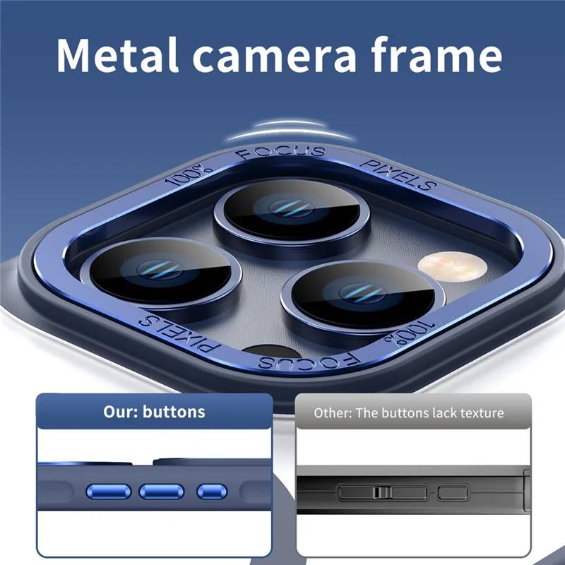 For iPhone 14 Pro Max Case Frosted TPU+Acrylic Phone Back Shell - Sapphire