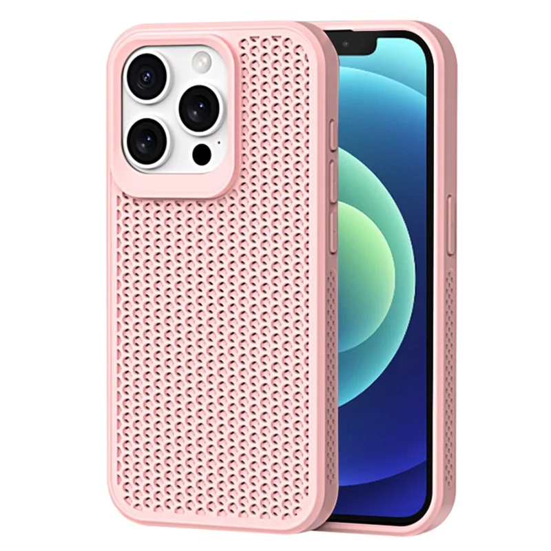 Para o iPhone 12 / 12 Pro Case Dissipação de Calor PC+TPU Capa de Telefone Móvel Acessórios Atacado - Rosa
