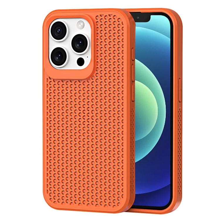 For iPhone 12 Pro Max Cover PC+TPU Heat Dissipation Mobile Phone Case Wholesale - Orange