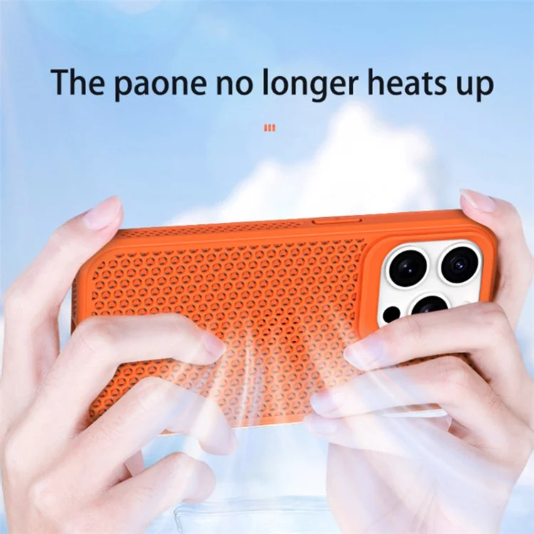 For iPhone 12 Pro Max Cover PC+TPU Heat Dissipation Mobile Phone Case Wholesale - Orange