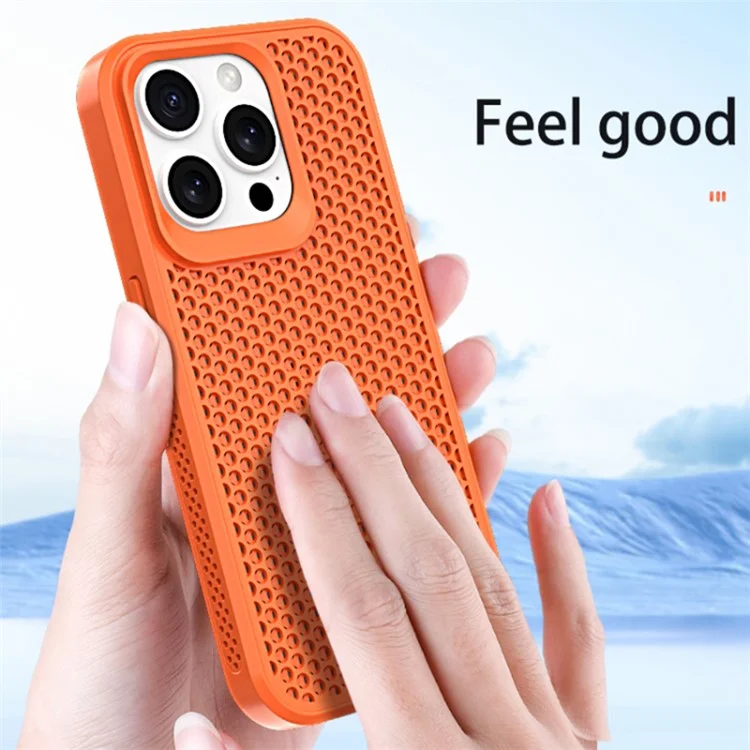 For iPhone 12 Pro Max Cover PC+TPU Heat Dissipation Mobile Phone Case Wholesale - Orange