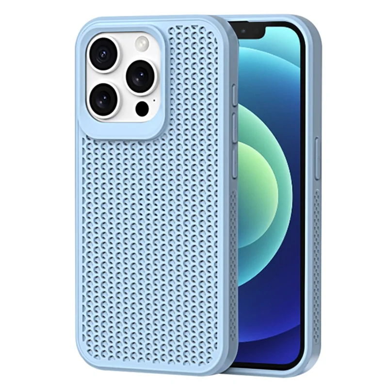 For iPhone 12 Pro Max Cover PC+TPU Heat Dissipation Mobile Phone Case Wholesale - Blue