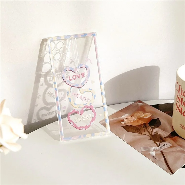 For Samsung Galaxy S24 Ultra Case Love Heart Pattern TPU Phone Cover - Border Love