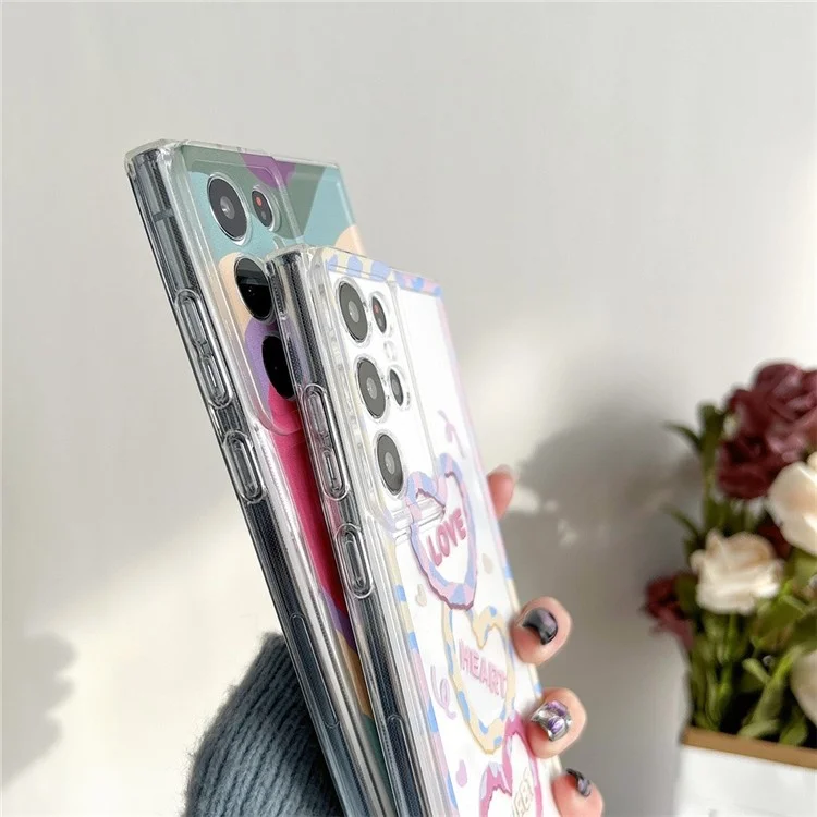 For Samsung Galaxy S24 Ultra Case Love Heart Pattern TPU Phone Cover - Border Love