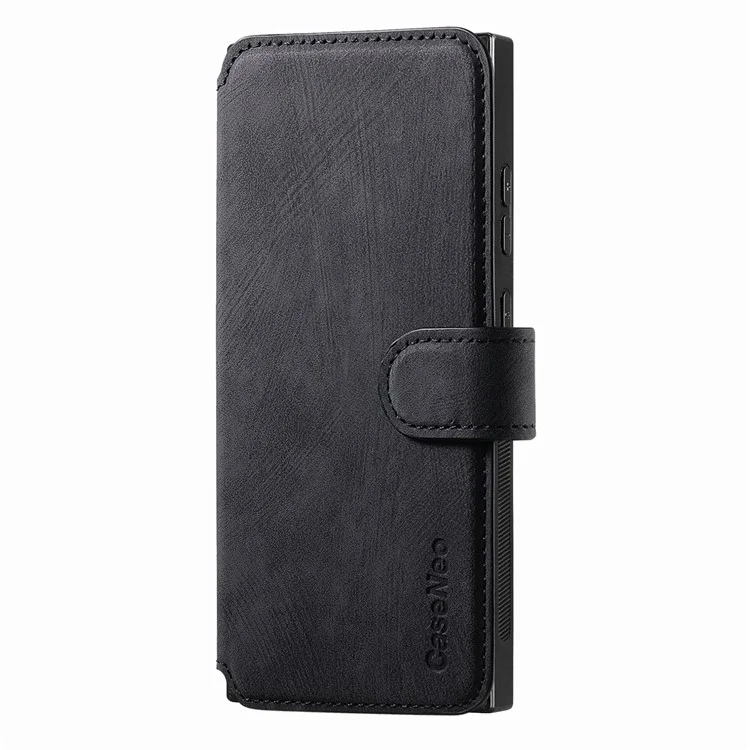 For Samsung Galaxy S24 Ultra Magnetic Case CASENEO Detachable Leather Phone Wallet Cover - Black