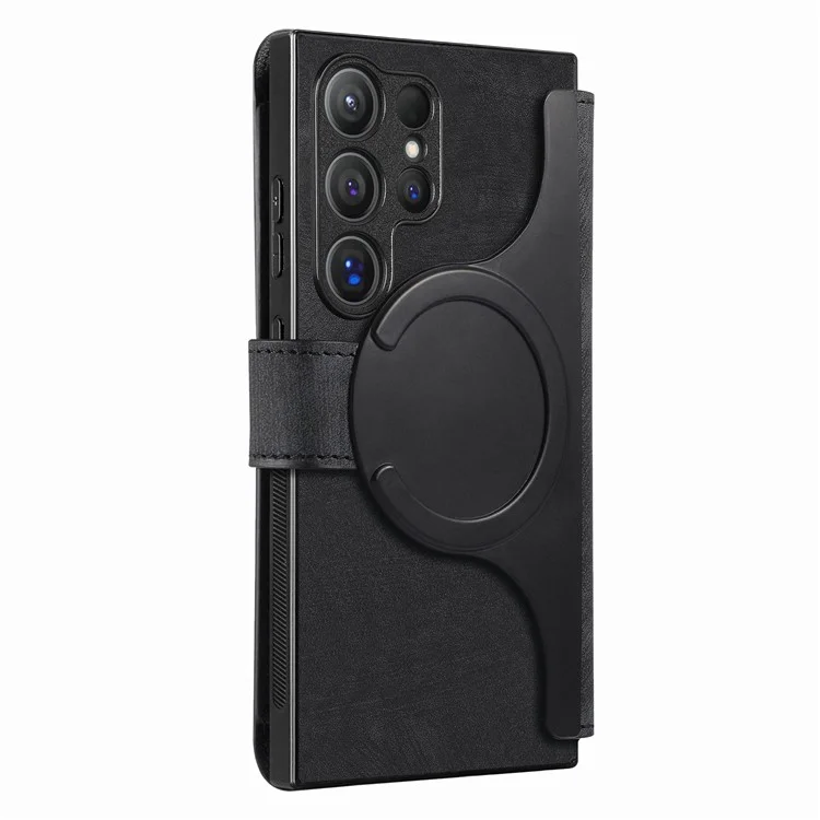 For Samsung Galaxy S24 Ultra Magnetic Case CASENEO Detachable Leather Phone Wallet Cover - Black