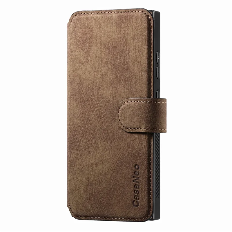 CASENEO MW-03 Für Samsung Galaxy S24 Ultra-Hülle Retro-Leder beschichtete TPU-Telefonabdeckung 2 in 1 abnehmbar - Braun