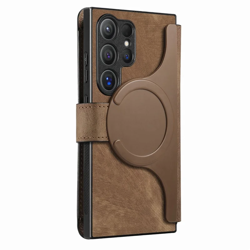 CASENEO MW-03 Für Samsung Galaxy S24 Ultra-Hülle Retro-Leder beschichtete TPU-Telefonabdeckung 2 in 1 abnehmbar - Braun