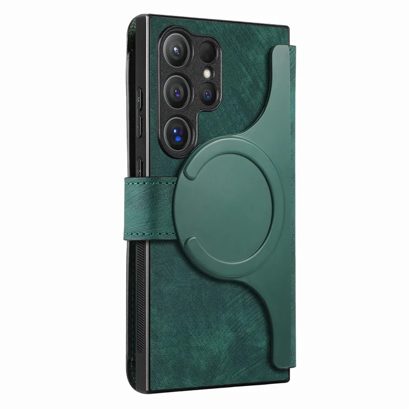 CASENEO MW-03 для Samsung Galaxy S24 Ultra Чехол Ретро кожаное покрытие TPU Чехол для телефона 2 в 1 съемный - Зеленый