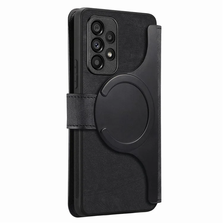 CASENEO MW-03 para a Capa Samsung Galaxy A53 5G Retro Leather Detachable Magnetic Wallet Back Cover - Preto