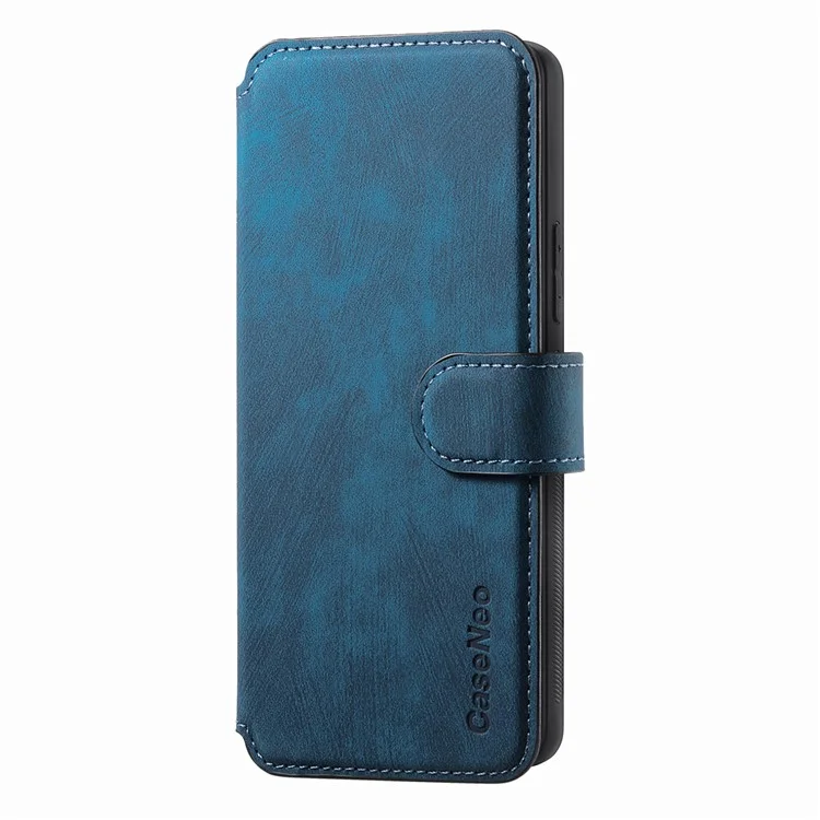 CASENEO MW-03 Pour Étui Samsung Galaxy S24+ Bloquage RFID Cuir+TPU Amovible Housse de Téléphone - Bleu Foncé