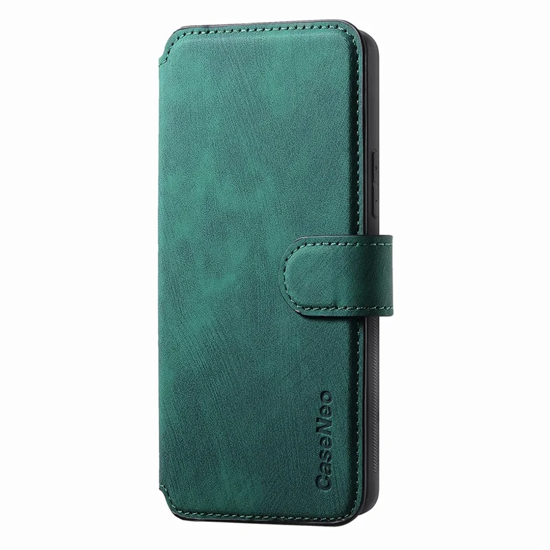 CASENEO MW-03 für Samsung Galaxy A15 4G / 5G Hülle Retro Leder Ständer RFID-Blockierung Abnehmbare Telefonabdeckung - Grün
