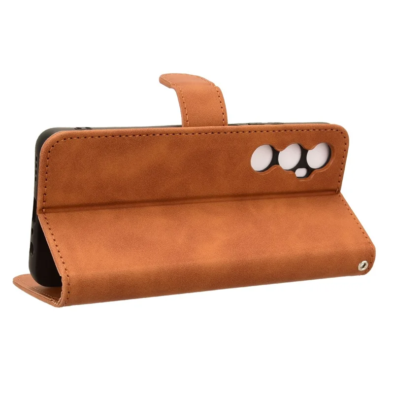 For Realme C65 4G Case PU Leather Skin Touch Feeling Wallet Phone Cover - Brown