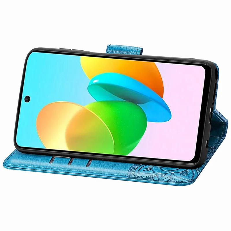 For TECNO Spark 20C Case Butterfly Imprinted PU Leather Stand Phone Cover Online Shopping Wholesale - Blue