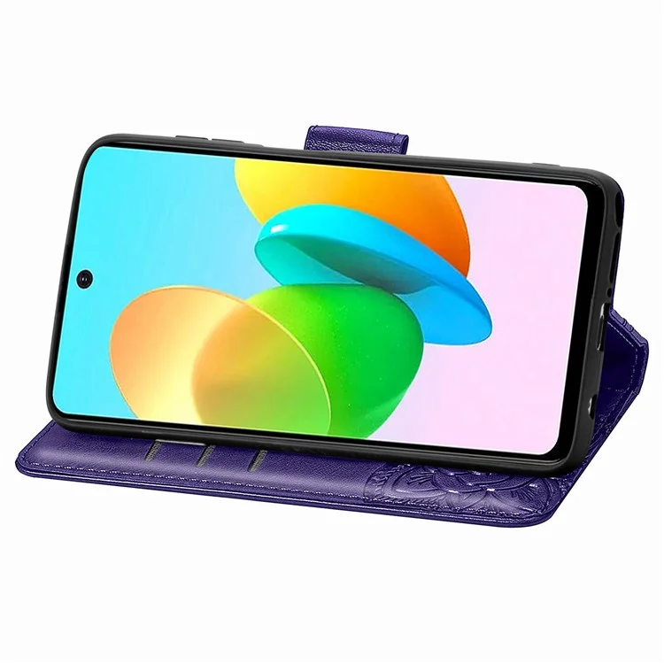 For TECNO Spark 20C Case Butterfly Imprinted PU Leather Stand Phone Cover Online Shopping Wholesale - Dark Purple
