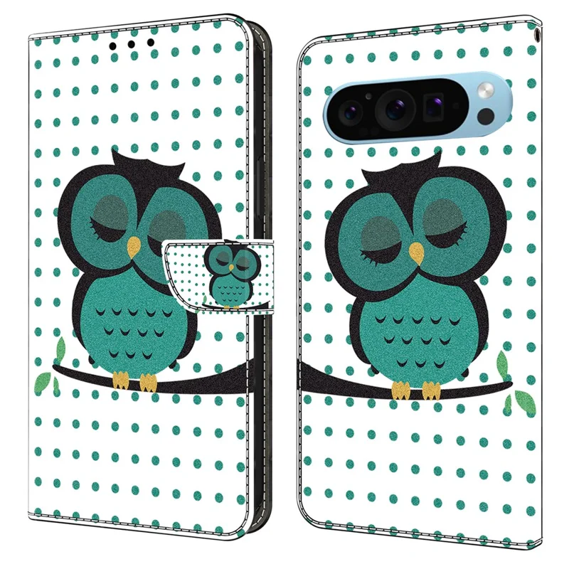 Fliphoes voor Google Pixel 9 Pro XL, PU-leer met 3D patroon, boekstyle portemonnee hoes - Slaapuil