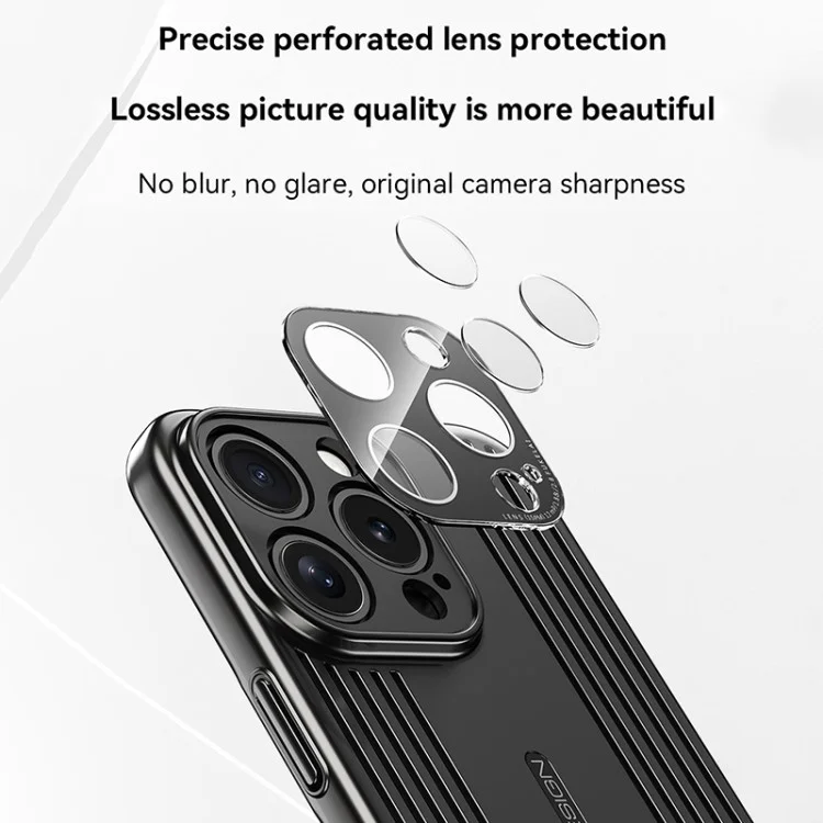 Funda para iPhone 13 Pro, de material PC transpirable y refrescante, cubierta de teléfono a prueba de golpes - Negro