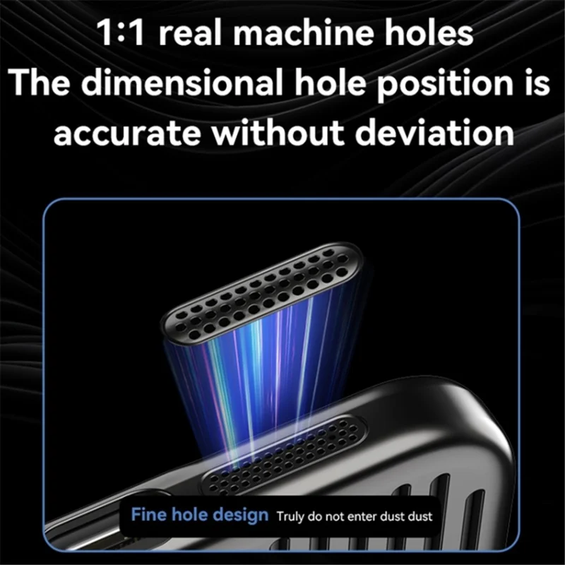 For iPhone 13 Pro Case Breathable Cooling Hard PC Shockproof Phone Cover with Lens Film - Dark Blue