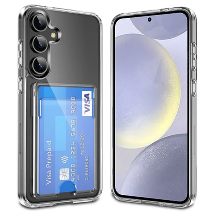 Per Samsung Galaxy S24+ Custodia Trasparente TPU+PC+Acrilico Custodia Protettiva per Cellulare con Porta Carte