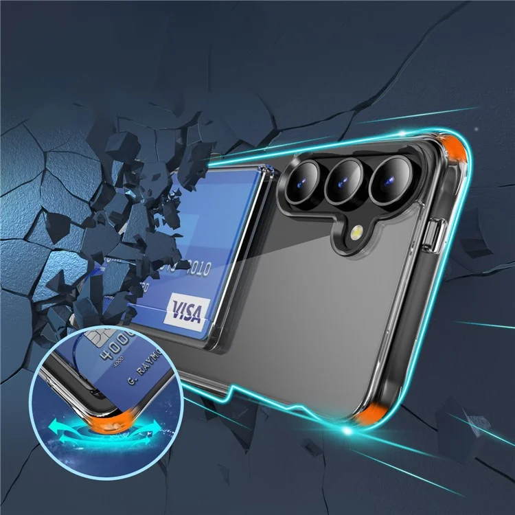 Per Samsung Galaxy S24+ Custodia Trasparente TPU+PC+Acrilico Custodia Protettiva per Cellulare con Porta Carte