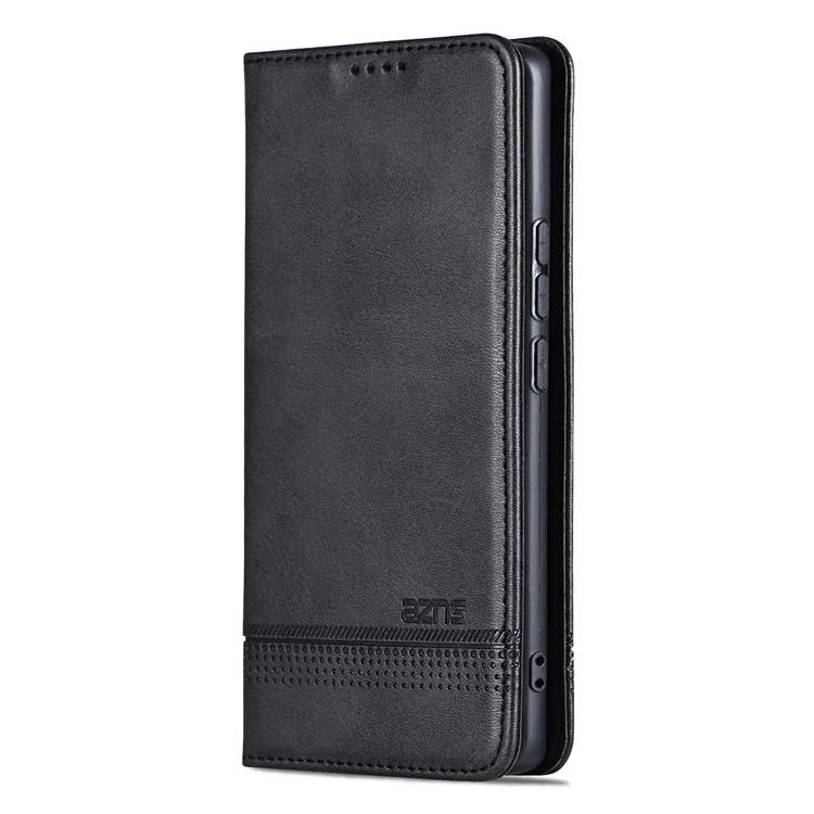 AZNS para Oppo Reno11 5G (Global) Capa de couro sintético com suporte tipo carteira e proteção de tela - Preto