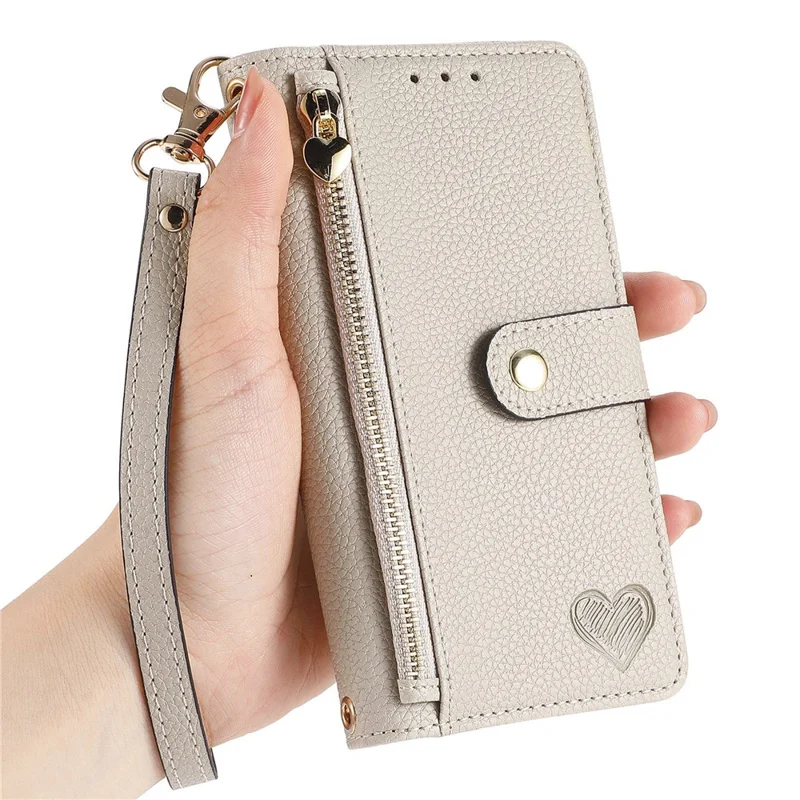 For Samsung Galaxy S24 Ultra RFID Blocking Case Zipper Pocket PU+TPU Phone Cover - Grey