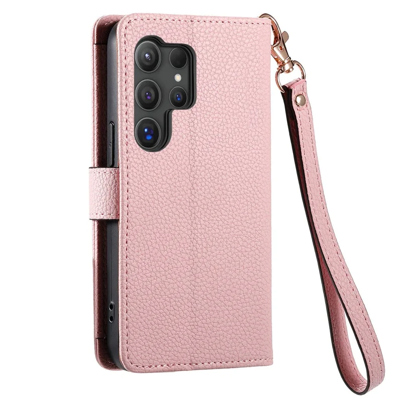 For Samsung Galaxy S24 Ultra RFID Blocking Case Zipper Pocket PU+TPU Phone Cover - Pink