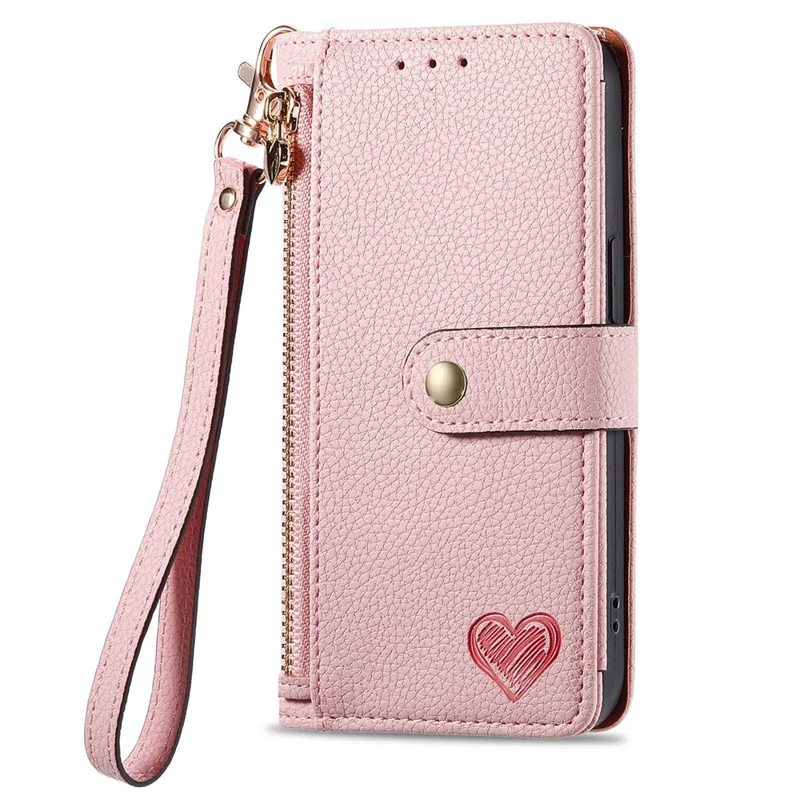 For Samsung Galaxy S24 Ultra RFID Blocking Case Zipper Pocket PU+TPU Phone Cover - Pink