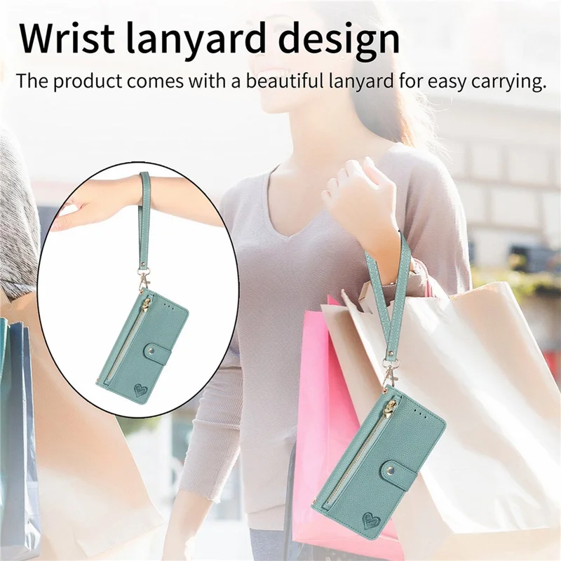 For Samsung Galaxy S24 Wallet Case RFID Blocking Leather Phone Cover - Green