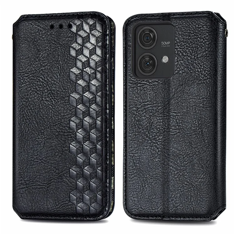 Para Motorola Edge 40 Neo 5G Funda Tipo Cartera Cuero Imitación Tapa Abatible Accesorios Para Teléfono Móvil Al Por Mayor - Negro