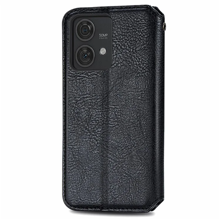 Para Motorola Edge 40 Neo 5G Funda Tipo Cartera Cuero Imitación Tapa Abatible Accesorios Para Teléfono Móvil Al Por Mayor - Negro